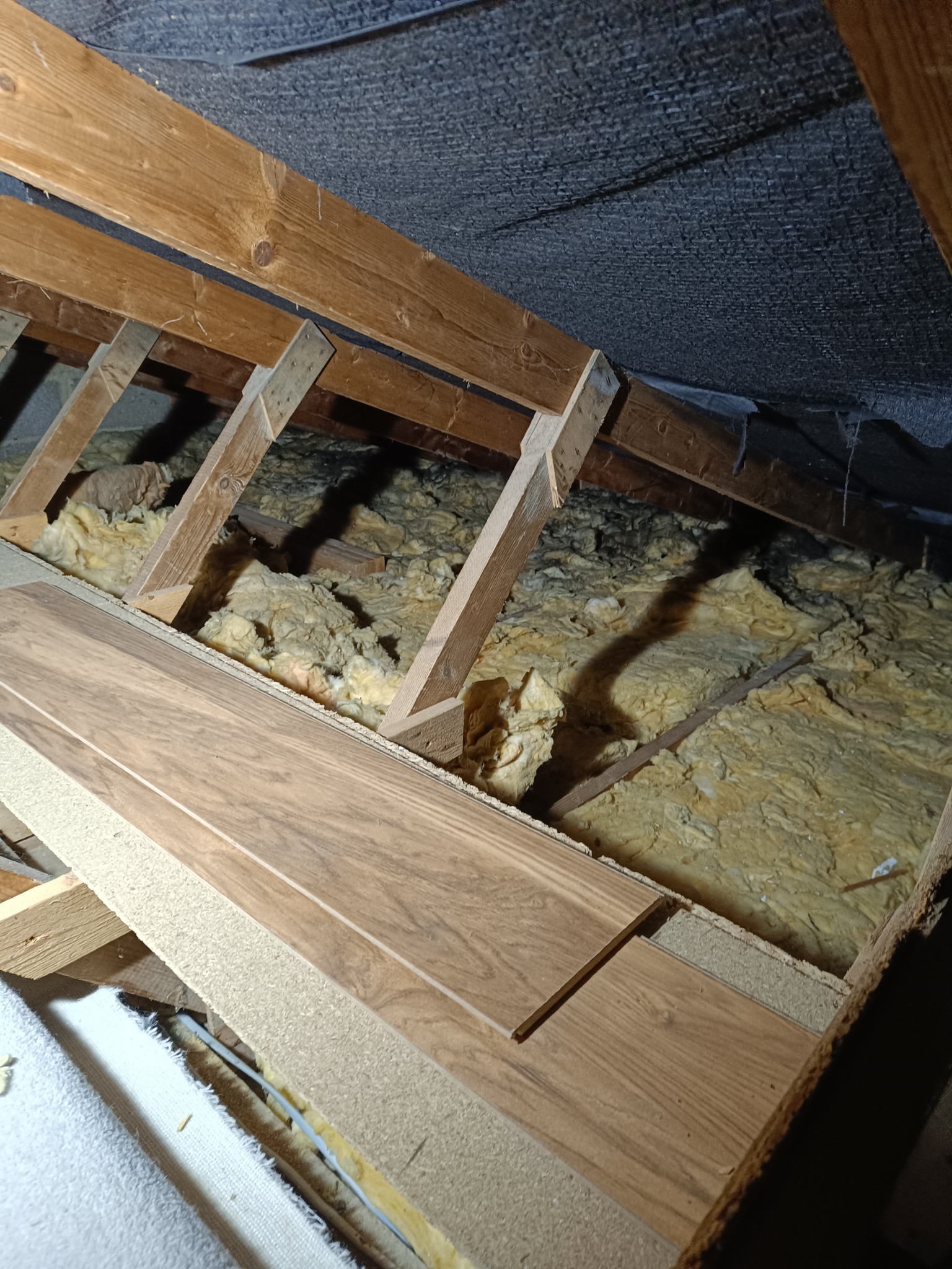 Loft insulation installation